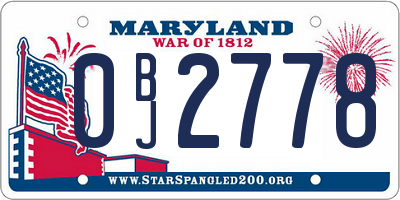MD license plate 0BJ2778