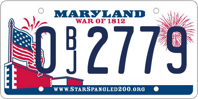 MD license plate 0BJ2779