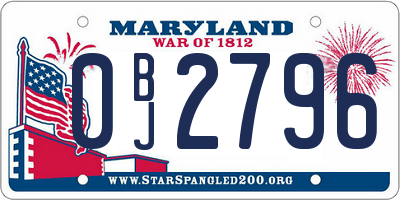 MD license plate 0BJ2796