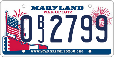 MD license plate 0BJ2799