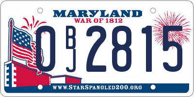 MD license plate 0BJ2815