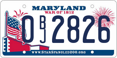 MD license plate 0BJ2826