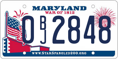 MD license plate 0BJ2848