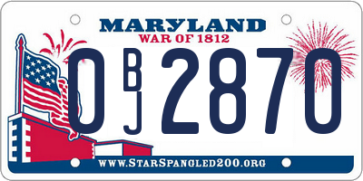 MD license plate 0BJ2870