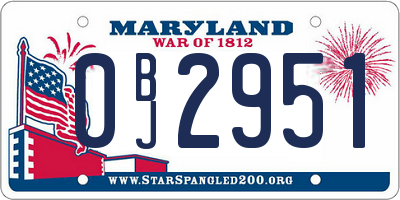 MD license plate 0BJ2951