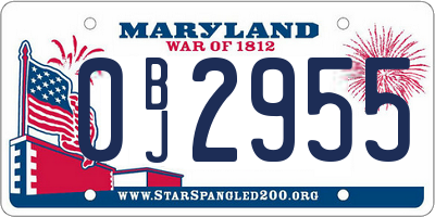 MD license plate 0BJ2955