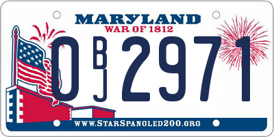 MD license plate 0BJ2971