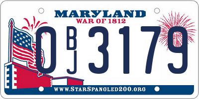 MD license plate 0BJ3179