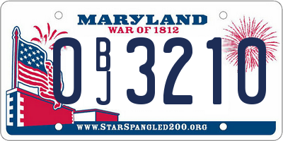 MD license plate 0BJ3210