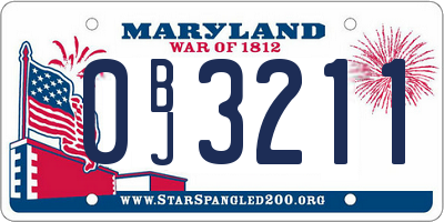 MD license plate 0BJ3211