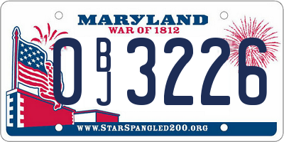 MD license plate 0BJ3226