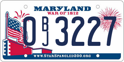 MD license plate 0BJ3227