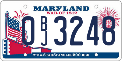 MD license plate 0BJ3248