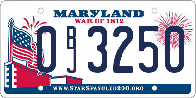 MD license plate 0BJ3250