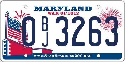 MD license plate 0BJ3263