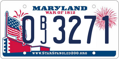 MD license plate 0BJ3271