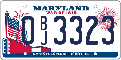 MD license plate 0BJ3323