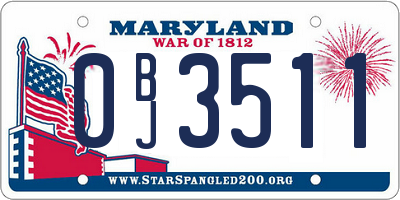 MD license plate 0BJ3511