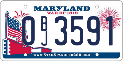 MD license plate 0BJ3591