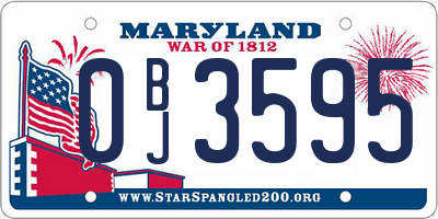 MD license plate 0BJ3595