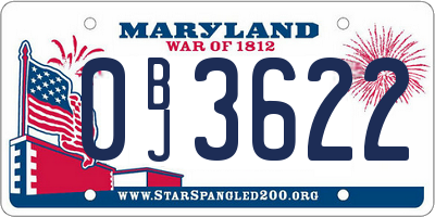 MD license plate 0BJ3622