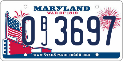 MD license plate 0BJ3697