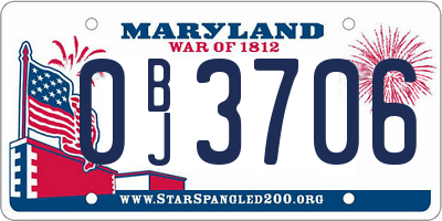 MD license plate 0BJ3706