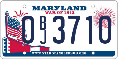 MD license plate 0BJ3710