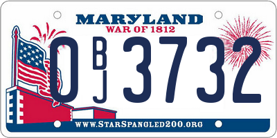 MD license plate 0BJ3732