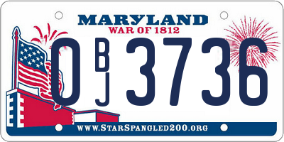MD license plate 0BJ3736