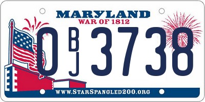 MD license plate 0BJ3738