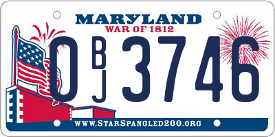 MD license plate 0BJ3746
