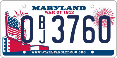 MD license plate 0BJ3760