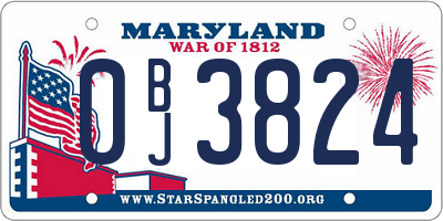 MD license plate 0BJ3824