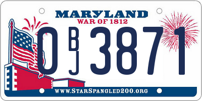 MD license plate 0BJ3871