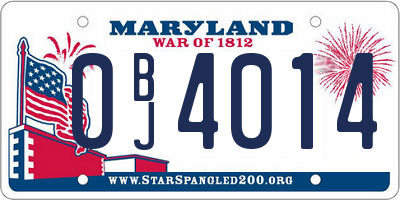 MD license plate 0BJ4014