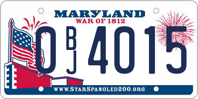 MD license plate 0BJ4015