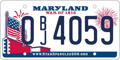 MD license plate 0BJ4059