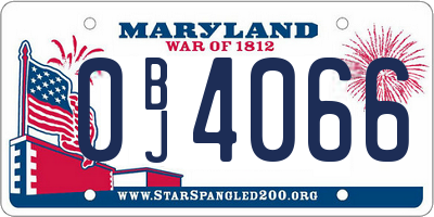 MD license plate 0BJ4066