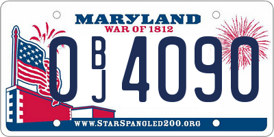 MD license plate 0BJ4090