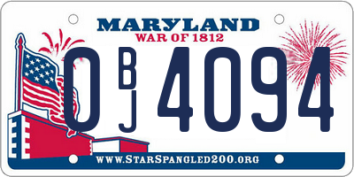 MD license plate 0BJ4094