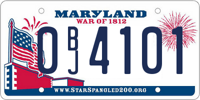 MD license plate 0BJ4101