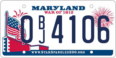 MD license plate 0BJ4106