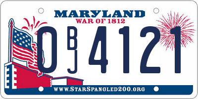 MD license plate 0BJ4121