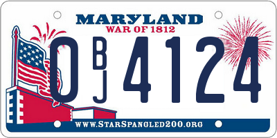 MD license plate 0BJ4124