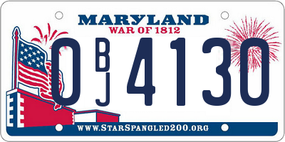 MD license plate 0BJ4130
