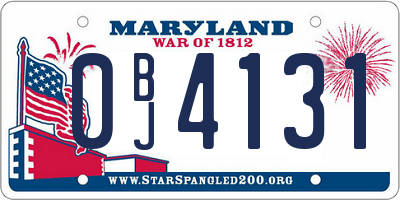 MD license plate 0BJ4131