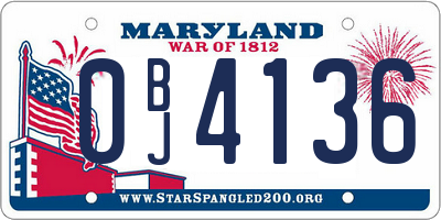 MD license plate 0BJ4136
