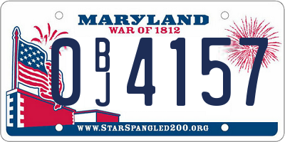 MD license plate 0BJ4157