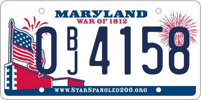 MD license plate 0BJ4158